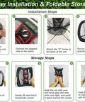Installation and folding instructions for Golf Chipping Net Set With Mat And 12 Practice Balls For Backyard And Indoor Practice Portable All In One Golf Training Kit For Beginners And Casual Golfers.