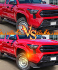 Toyota Tacoma 2024 2025 2026 LED Front Wheel Arches Side Marker Lights With Sequential Turn Signals Upgraded Front Fender Flares OEM Trim DRL Kit Must Have Only Fits SR And SR5 Trims before and after installation
