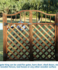 Wooden fence with black iron gate hinges from Heavy Duty Gate Hinges For Wooden Fences Set Of 6 Black Iron Barn Door Hinges For Wood Shed And Swing Gates With 54 Screws Corrosion Resistant And Burr Free Edges Durable Q235 Iron Easy Installation Ideal For Outdoor Fences
