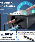 Dope LED Retaining Wall Lighting Kit transformer with 12V output, photocell sensor, and one-button operation.