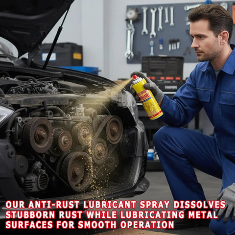 Six Point One Ounce Anti Rust Lubricant Spray And Rust Remover For Metal Multi Purpose Penetrating Oil Fast Acting Rust Dissolver For Vehicles Tools Chains Bolts And Hinges Three Pack on car engine