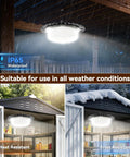 Backyard Ready Outdoor Solar Shed Lights 396 LED Waterproof With Remote, Timer And 5 Modes, 16 Ft Extension Cable in use