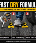 Smooth Over Gritty Pavement With This Heavy Duty Asphalt Crack Filler Self Leveling Blacktop Sealant shown in fast dry formula image.