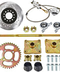 32 Inch Go Kart Rear Axle Kit With Shaft Hub And Brake Master Cylinder Replacement for Go Kart ATV Quad Drift Trikes