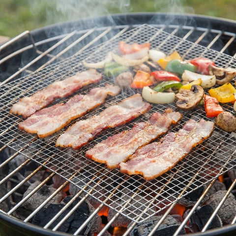 Heavy Duty Stainless Steel Mesh Screen Roll For Real Ventilation 12 By 60 Inches 5 Mesh grilling bacon and vegetables