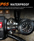 Bike Handlebar Clock Waterproof And Shockproof Metal Time Display For 25-26 Mm Bars With Night Visibility, wet bar mount.