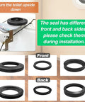 31112 Service Package Replacement For Bravura RV Toilets Flange Seal Gasket Black Leakproof Water Seal Kit shown with front and back sides
