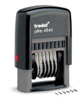 Six Digit Self Inking Numbering Stamp With Crisp Black Ink Marks And Zero Mess Build For Fast Office Workflows That Really Nails The Job Every Single Time, showing adjustable dials and clear impressions.
