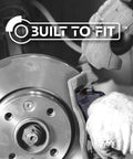 Centric Premium 301.09050 rear ceramic brake pads set on a brake caliper with rotor