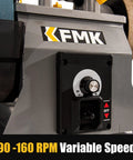 Control panel of Top Shelf 10 Inch Wet Bench Grinder with variable speed settings from 90-160 RPM for precise sharpening.