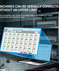 Computer screen displaying Hybrid Vehicle Battery Control System for Heavy Duty Eight Channel Battery Tester.