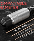 Top Shelf TIG Tungsten Electrode Sharpener Holder With No Sweat Safety Vise For Legit Manual Sharpening Sweet Hot Rod Polishing And Quick Welding Prep Work compatible diameter tool with tungsten electrodes in three sizes.