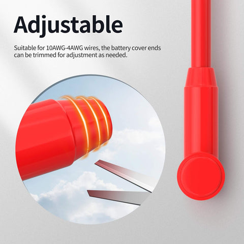 Silicone Battery Terminal Covers Kit 20 Pcs Insulated Protectors Fit 10 AWG To 4 AWG Wire Terminals for adjustable trimming