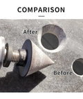 Pro Grade Diamond Beveling Chamfer Bit For Tile And Stone, 2 Inch Diameter, shaping edges in ceramic before and after comparison