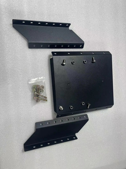 Adjustable Four Inch Setback Jack Plate For Outboard Engines Up To Thirty Five Horsepower with mounting hardware in black finish.