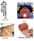 Collage showing copper mesh in distilling, art lamp, building, and double layer surface applications. Highlight: versatile use.