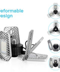 Ultra Bright LED Garage Light Deformable Ceiling Panel 9000 Lumens 82W CRI 80 Adjustable Shop Lighting design