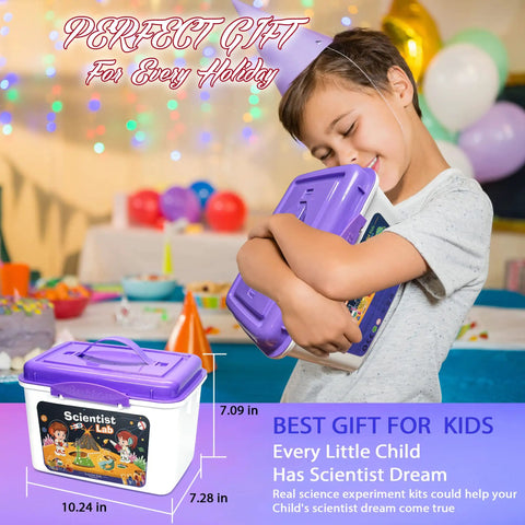 Ultimate Kids Science Kit With 56 Hands On Experiments, Lab Coat Scientist Costume, 70 Plus DIY STEM Projects, Educational Toys For Girls And Boys Aged 6 8 10 12, Fun Hands On Learning That Makes Science Pop, 7.09 in kit
