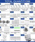 Assorted hooks and weights from Complete 482 Piece Fishing Tackle Backpack Kit With Lures Hook Remover Lip Gripper And Gear Set