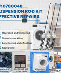 Washer Suspension Rod Kit Beefy Stainless Steel With Quick Return Spring For Whirlpool Maytag And Kenmore Washers displayed.