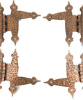 Antique Copper Hammered Finish Offset L Hinges 2 Pair With Fasteners Included For Left And Right Doors Cabinets And Furniture Projects