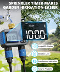 Two Zone Sprinkler Timer With Brass Swivel No Fuss Dual Outlet Rain Delay Manual Mode Easy Setup Auto Watering System