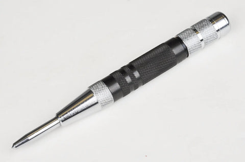 Heavy Duty Automatic Center Punch With Knurled Grip Pro Grade Hardened Tool Steel Indenter For Precise Hole Marking And Slip Free Pre Drill Alignment
