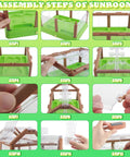 Assembly steps for Kids Plant Growing Kit with Mini Greenhouse Upgraded Irrigation And Grow Light Solar Powered Garden Set