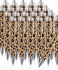 Leopard Print Ballpoint Pens Set 24 Retractable Black Ink Pens For School Office Party Favors And Gifts Cheetah Pattern Writing Supplies