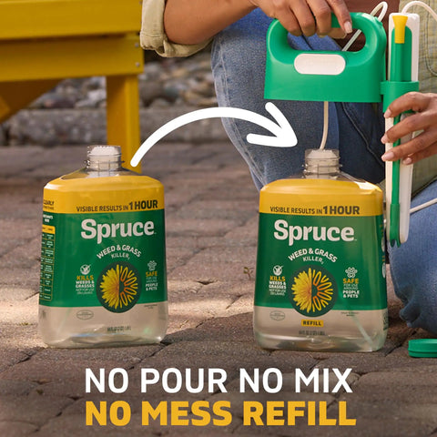 Weed Killer Spray Kit With Reusable Wand Sprayer For Spot Treating Driveways Gardens And More 64 Ounce Bottle Delivers Visible Results In About An Hour Pet Safe When Used As Directed.
