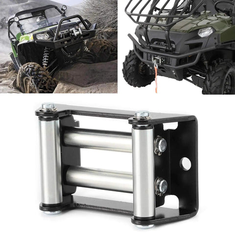 Universal Winch Fairlead For Offroad Recovery, Heavy Duty Metal Roller That Protects Cable, Keeps Cable Aligned, 110mm Mount