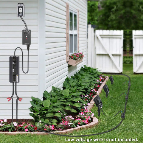Low Voltage Landscape Lights Kit With Transformer And Timer, 12W 12-24V Outdoor LED 3000K Waterproof Garden Pathway Lights, ETL Listed
