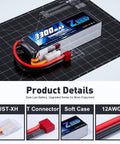 4S 14.8V 3300mAh 100C Soft Pack LiPo Battery With T Plug for RC Airplanes