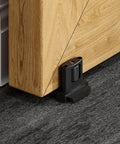 Sliding Barn Door Floor Guide With Adjustable Bottom Rollers, Double Nylon Wheels, Wall Mounted Black Finish, Built To Last Heavy