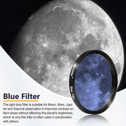 Deluxe 2 Inch LRGB Filter Set For Monochrome CCD Cameras With Luminance And Red Green Blue Color Filters blue filter close-up