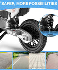 Rear wheel and suspension detail of 12V Kids Ride On Motorcycle With Dual 25W Motors Safe One To Three MPH Speed Safety Training Wheels