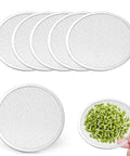 6 Pack Killer Sprouting Lids 304 Stainless Steel Fine Mesh Strainer fits wide mouth mason jars with sprouted seeds.