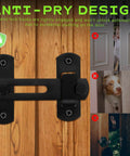 Heavy Duty Gate Latch for Barn Doors and Fences in Matte Black 201 Stainless Steel Gate Hardware, top of door mount shown