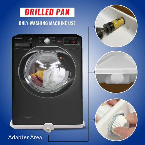 Pro Washing Machine Pan For Floor Protection With 1 Inch Drain Fitting Included Drilled Drain Pan Under Washer