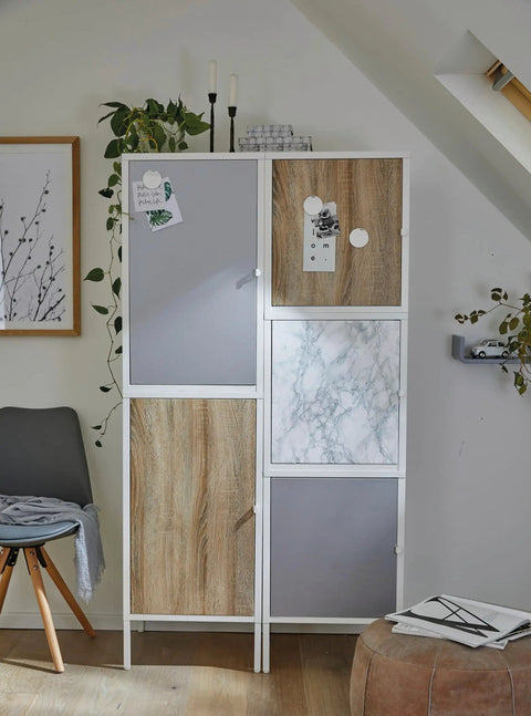 Cabinet door with grey marble peel and stick self-adhesive film roll 17 inch by 78 inch for walls, cabinets, furniture, and shelves.