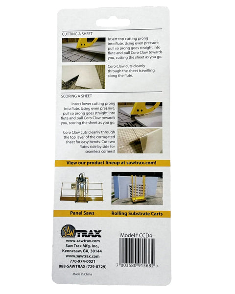 Slick Dual Purpose Flute Cutter For 4Mm Coroplast And Corrugated Plastic Panels instruction guide showing cutting and scoring techniques.