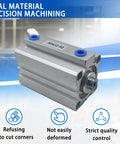 Ultra Slim 32mm Bore 50mm Stroke Aluminum Pneumatic Cylinder Double Acting PT1/8 Port shown at angle view