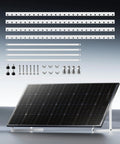 41 Inch Aluminum Solar Panel Mount For Single Panel 100W To 200W With Adjustable 0 To 90 Degrees Bracket and parts display