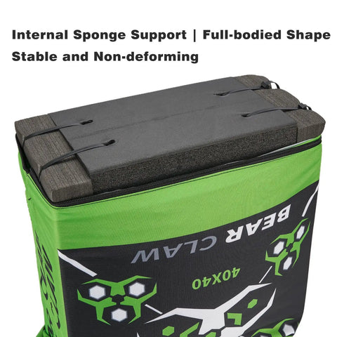 Portable Archery Bag Target With Dual Sides For 30 Pound Bows On The Go showing internal sponge support and zipper design