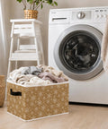 Pretty Dang Handy Foldable Storage Bins With Reinforced Handles Keep Your Space Knockout Clean And Clutter Free, 10.6x10.6x14.2 in, holding laundry.