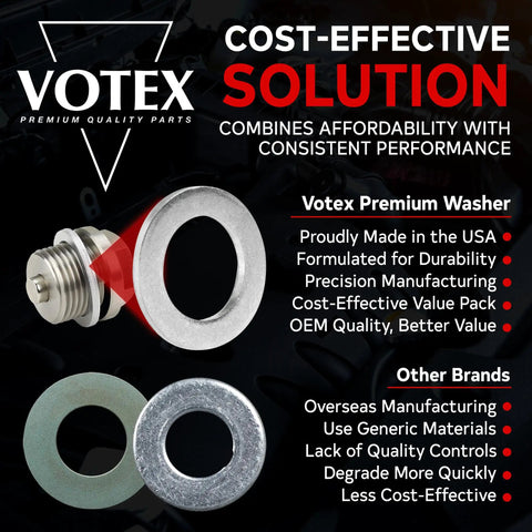 Made In USA M14 Oil Drain Plug Crush Washers 14mm Seal Ring Kit For Acura Honda Kia Hyundai And More 20 Pack Aluminum Gasket Set