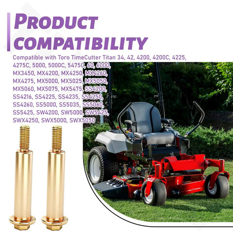 2 Pack Shoulder Bolt 112-3977 Replacement for Exmark Quest with Toro TimeCutter compatibility and a zero-turn lawn mower