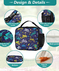 Insulated Lunch Bag With Shoulder Straps For Office Travel School Keeps Food Fresh With A Dope Lightning Bolt Design, Spacious Main Compartment, Side Pockets, Durable Polyester Tote For Kids Men Women.