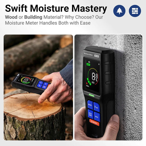 Pinless Moisture Meter For Drywall And Wood With Noninvasive Detection And Accurate Humidity Readings A Handy Tool For Drywall Masonry Hardwood Softwood Depth Up To Three Quarters Inch, on wood and wall