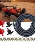 One Quarter Inch Fuel Line Hose Kit With Clamps And Valves For DIY Lawn Mower Repair 6.6 Ft Long Replacement Line in desert setting